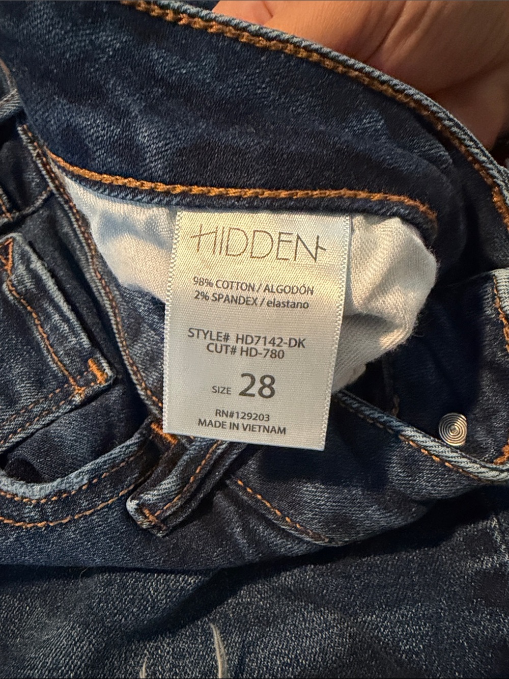 Hidden High-Rise Skinny Jeans in Dark Blue Wash - Picture 3 of 3